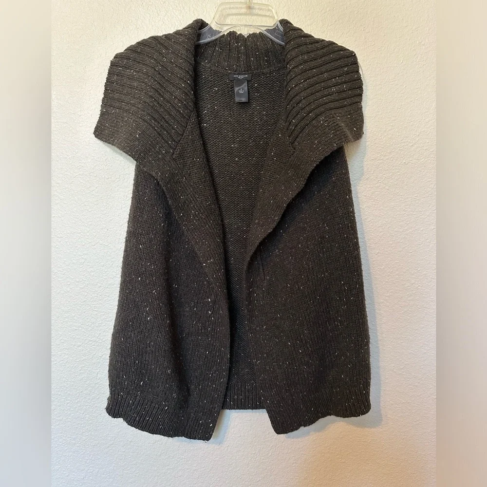 Ann Taylor Draped Shoulder Sleeveless Sweater Vest Cardigan Size Small - Picture 1 of 7